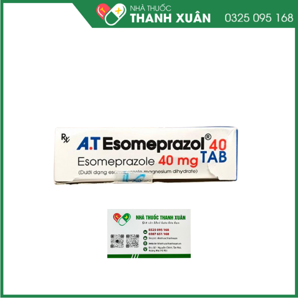 A.T Esomeprazol 40 tab điều trị loét dạ dày - tá tràng, trào ngược dạ dày - thực quản